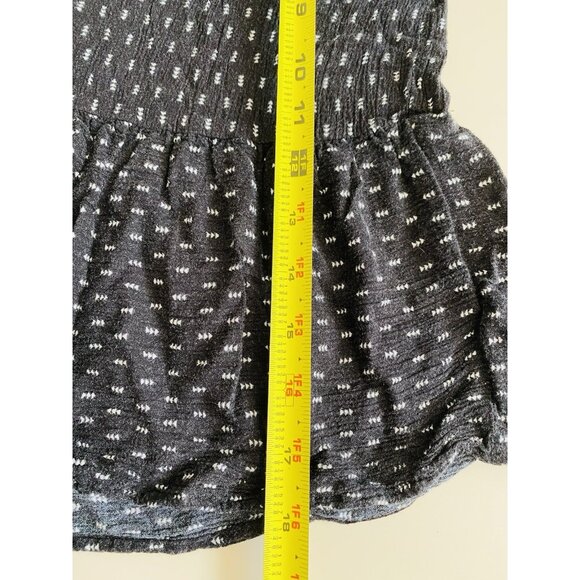 Paper Crane Women's Size Size Small Geometric Print Peplum Blouse Black White - Picture 6 of 6